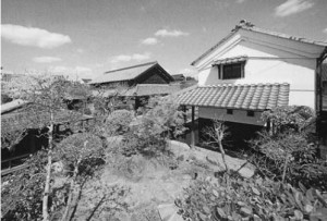 中庭から臨む石川家住宅